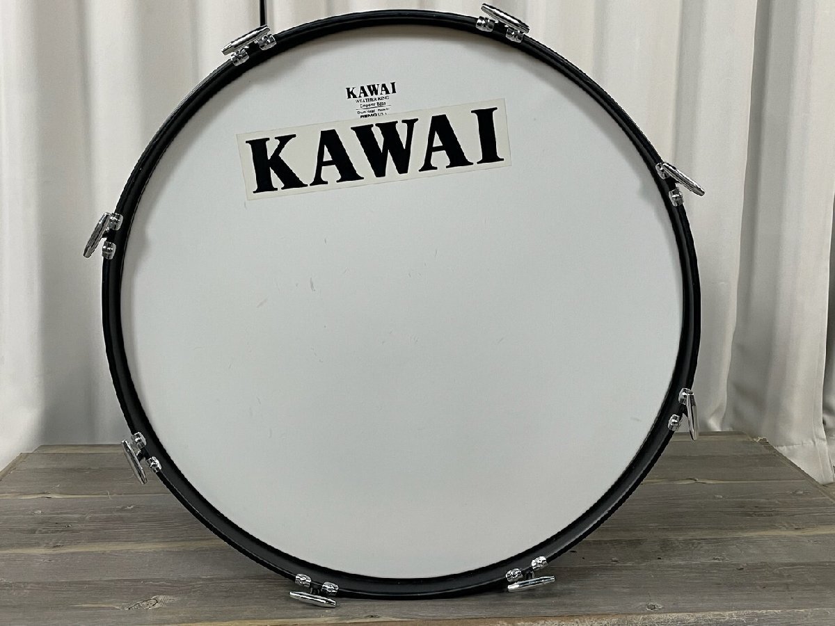 X575 KAWAI カワイ コンサート バスドラム BD-610 直径約63 × 41cm WEATHER KING Emperor Bass / 大太鼓 パーカッション 打楽器の画像8