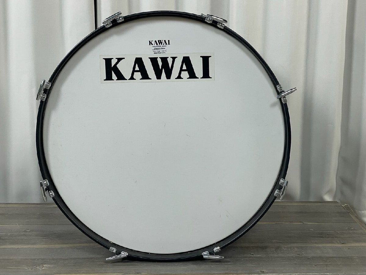 X574 KAWAI カワイ コンサート バスドラム BD-610 直径約63 × 41cm WEATHER KING Emperor Bass / 大太鼓 パーカッション 打楽器の画像8