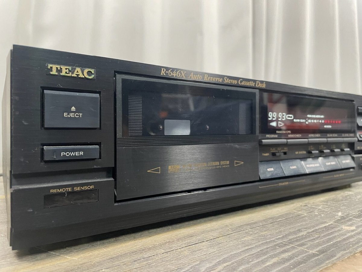 X627 TEAC オートリバース カセットデッキ R-646X リモコン付 動作品 / 送料無料の画像2