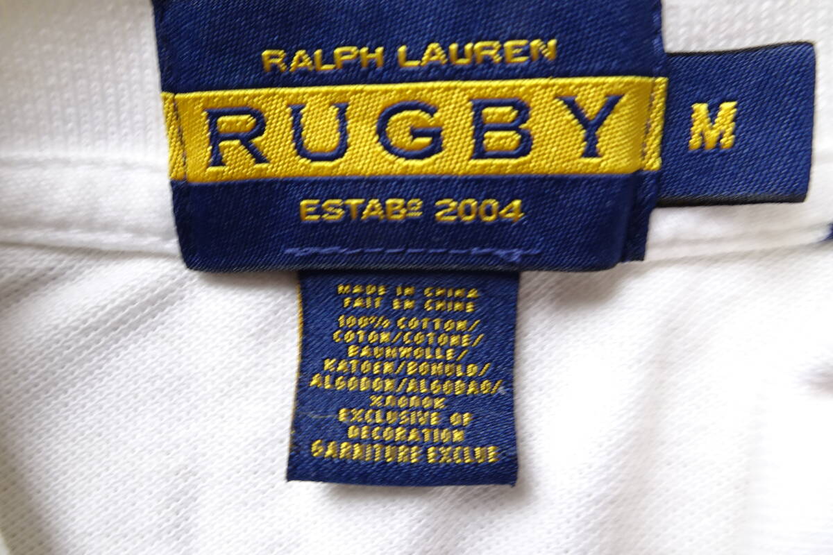 RALPH LAUREN RUGBY/ Ralph Lauren / рубашка-поло с коротким рукавом / олень. . материалы / фетр нашивка / кромка боковой разрез / "теплый" белый /M размер (4/24R)