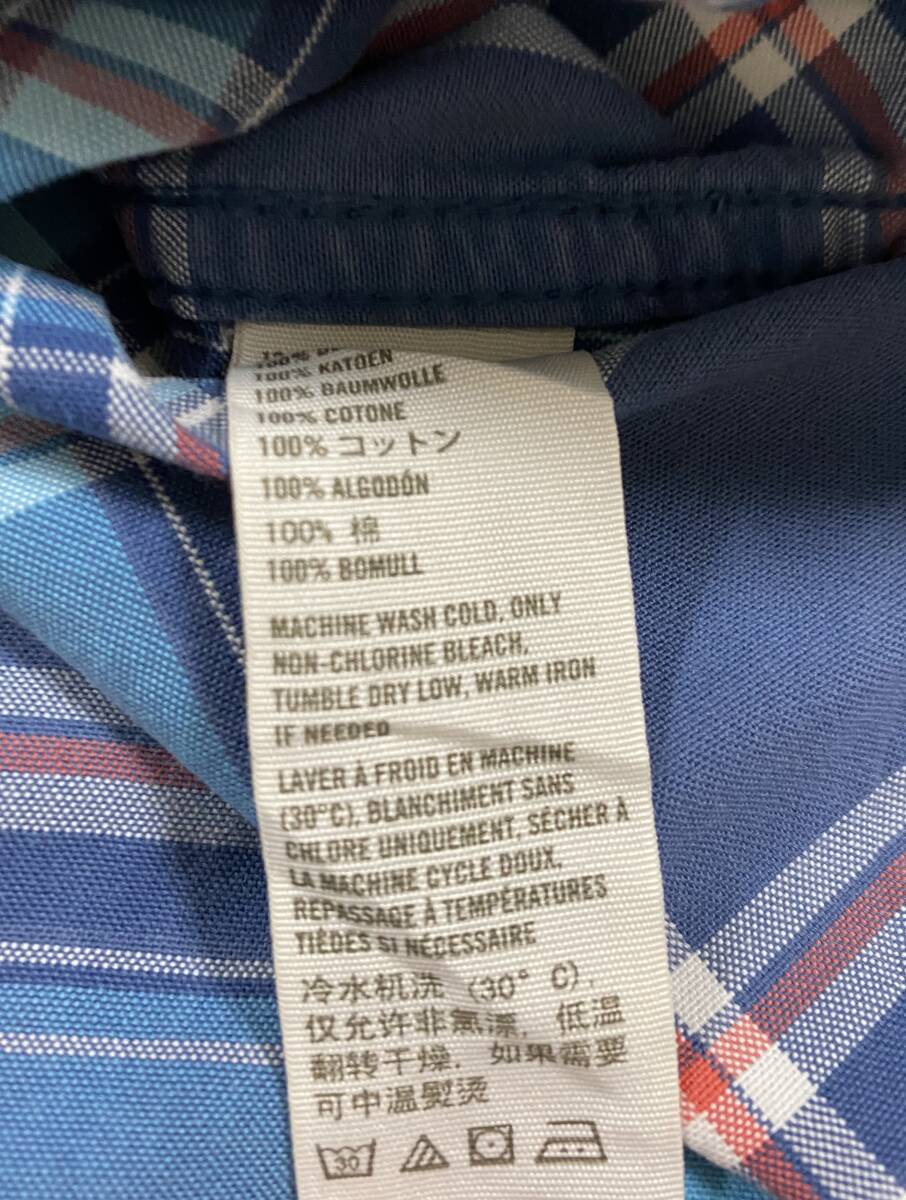 A-188 本場アメカジ輸入古着シャツ HOLLISTER ブルー系チェック 長袖フード付きシャツ　L (US-FIT) _画像6