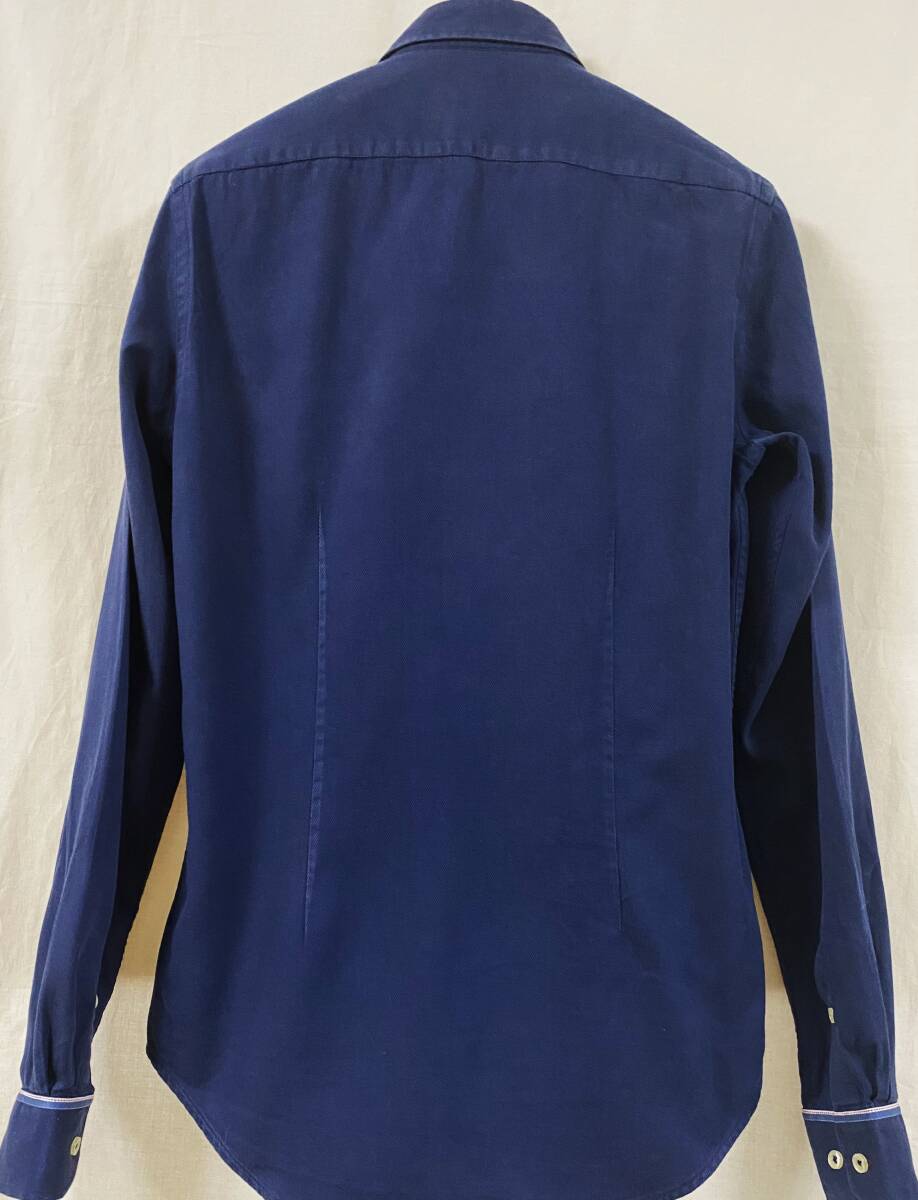 A-1106 本場アメカジ輸入古着シャツ ZARA MAN 紺 長袖ボタンダウンシャツ　S (EUR-FIT) _画像2