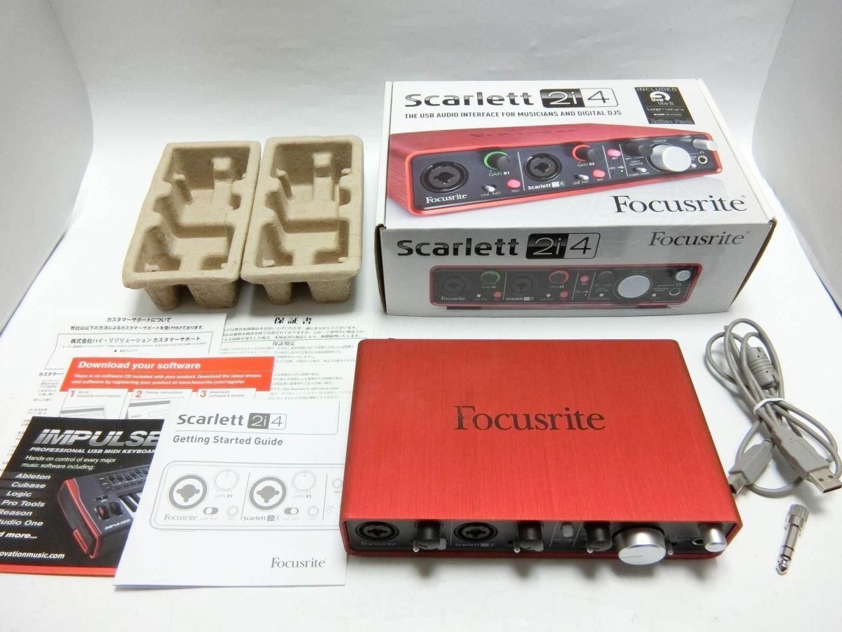 FOCUSRITE Scarlett 2i4 USB オーディオインターフェイス 正常動作保証／YL240314011_画像1