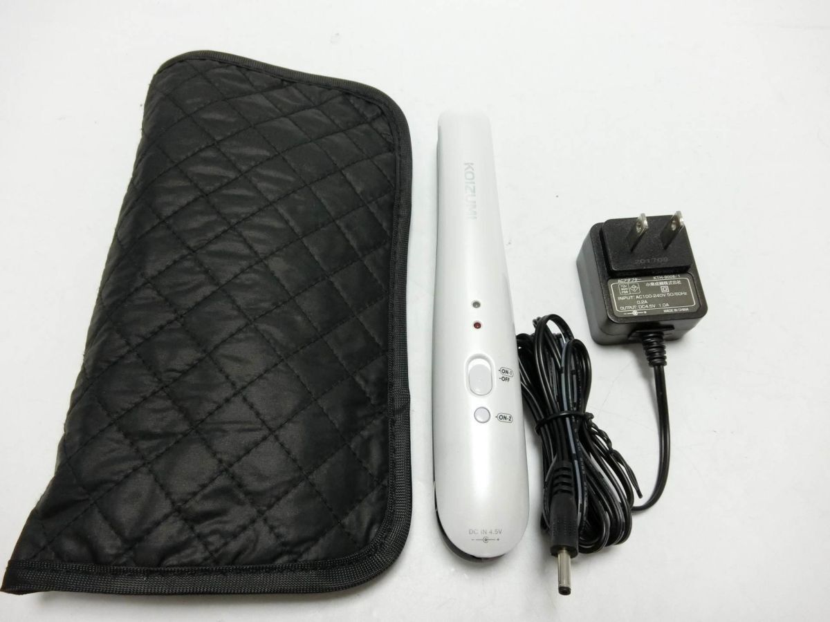 美品 KOIZUMI コイズミ 超小型携帯用 充電式 コードレス ヘアアイロン ストレートアイロン KHS-8610／YL240318003