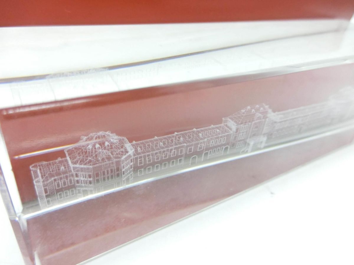 希少品 3D レーザー彫刻アート 東京駅ルネッサンス レーザー彫刻ペーパーウェイト 未使用保管品／YL240322006_画像4