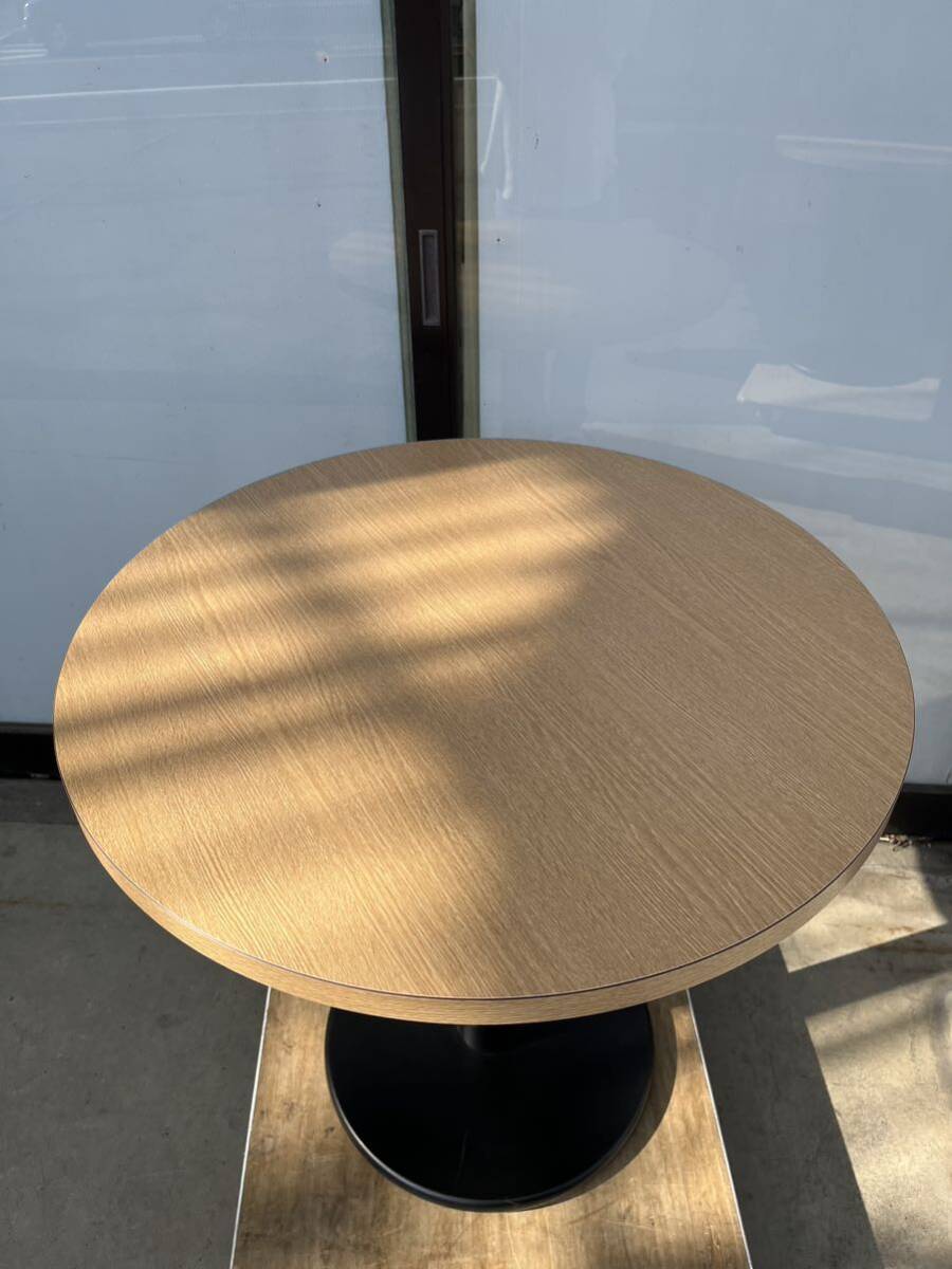 木製天板丸テーブル ミーティングテーブル カフェテーブル Φ750 ①の画像6