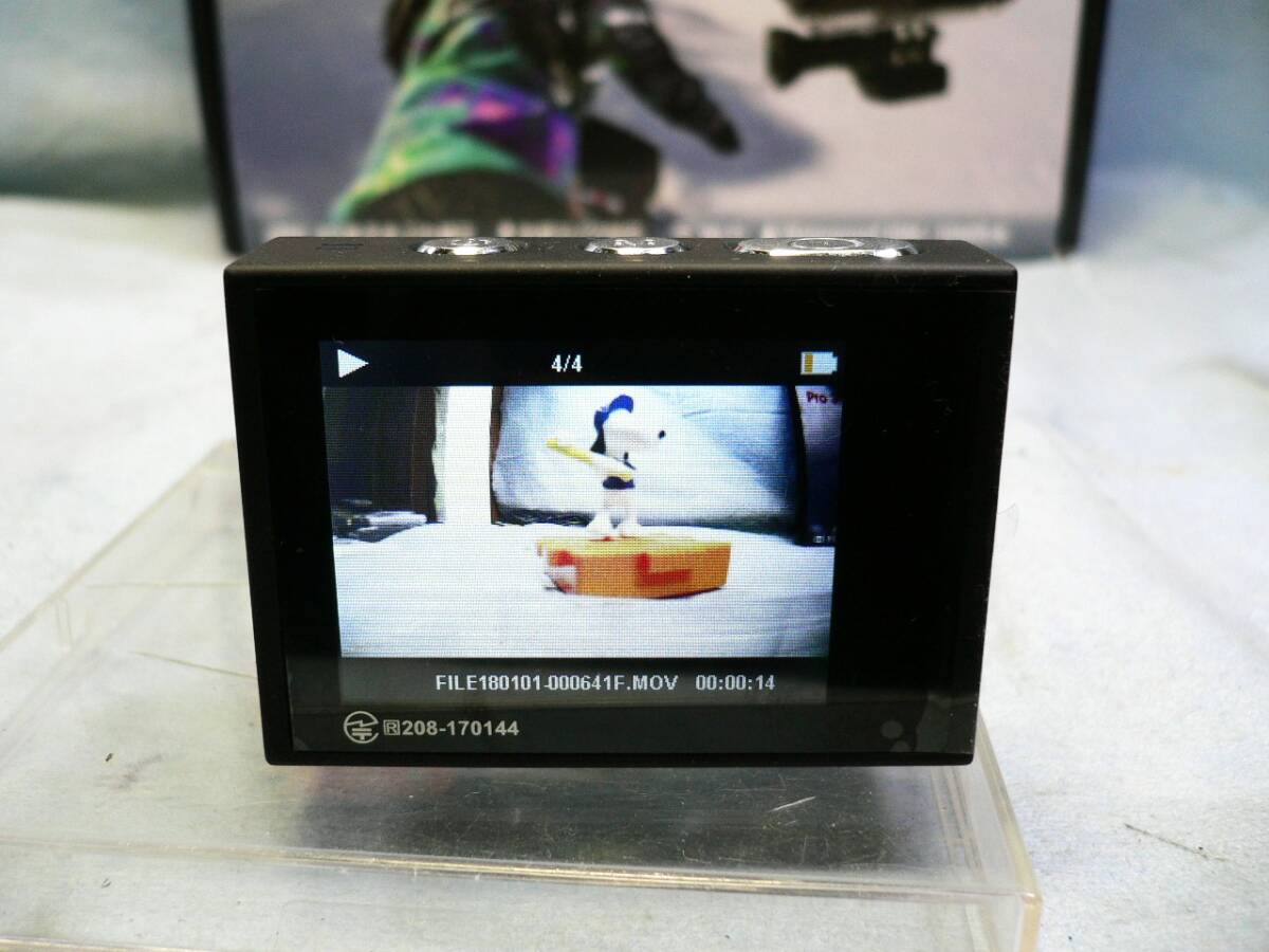 【美品】MUSON Pro3 4K 30P アクションカメラ wifi搭載 動作確認済み_メモリー再生状態