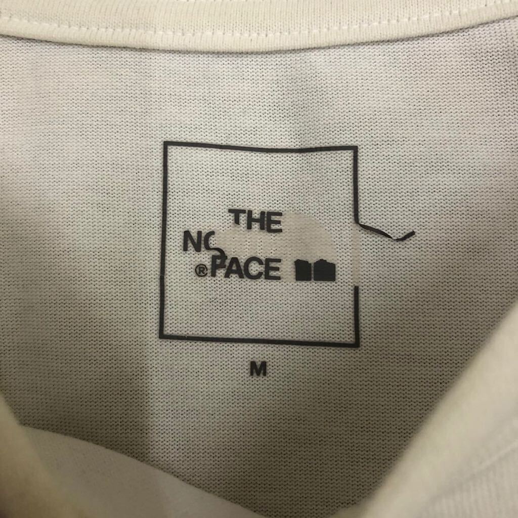 THE NORTH FACE ザノースフェイス 半袖Tシャツ サイズM ホワイト 白 ワンポイントロゴ コットン混 メンズ トップス 最落なし （P18）の画像6
