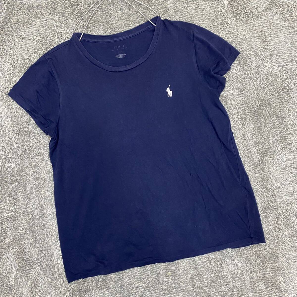 POLO RALPH LAUREN ラルフローレン Tシャツ 半袖カットソー ネイビー 紺色 レディース トップス 最落なし （O18）の画像1