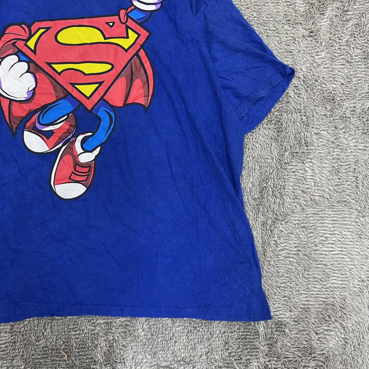 SUPERMAN スーパーマン Tシャツ 半袖カットソー サイズL ブルー 青 メンズ トップス 最落なし （O18）の画像5