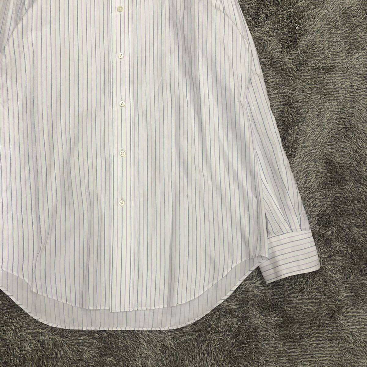 Maker's Shirt Kamakura 鎌倉シャツ ドレスシャツ 長袖シャツ サイズ40 ホリゾンタルカラー ストライプ メンズ トップス 最落なし （P18）の画像5