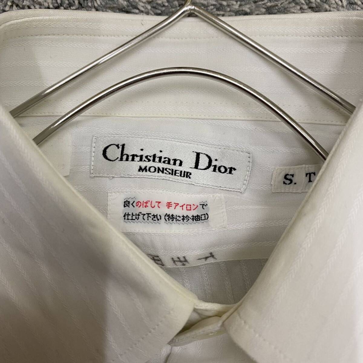 Christian Dior ディオール 長袖シャツ ワイシャツ ドレスシャツ ホワイト 白 メンズ トップス 最落なし （S18）の画像7