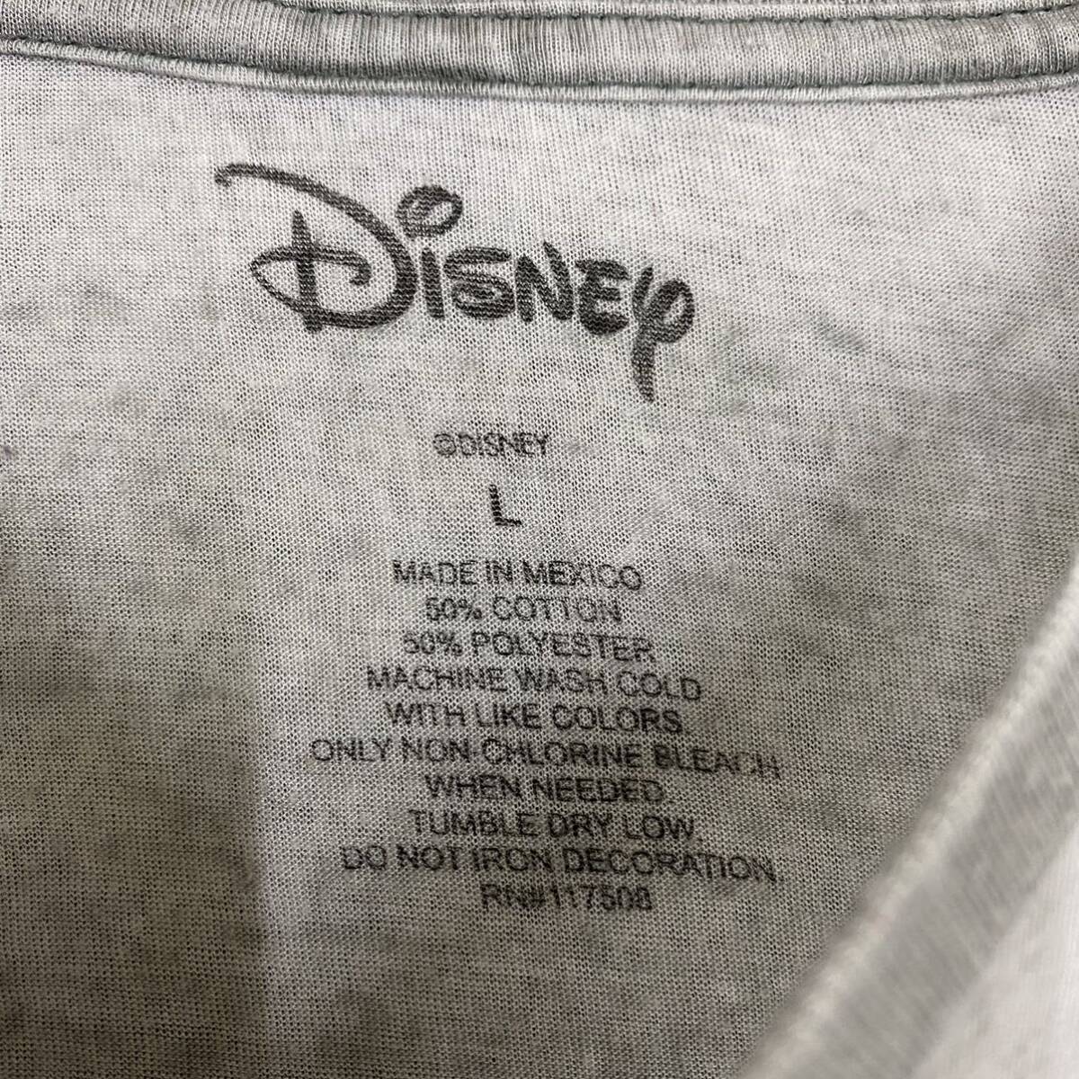 Disney ディズニー Tシャツ 半袖カットソー サイズL グレー 灰色 メンズ トップス 最落なし （T18）の画像6