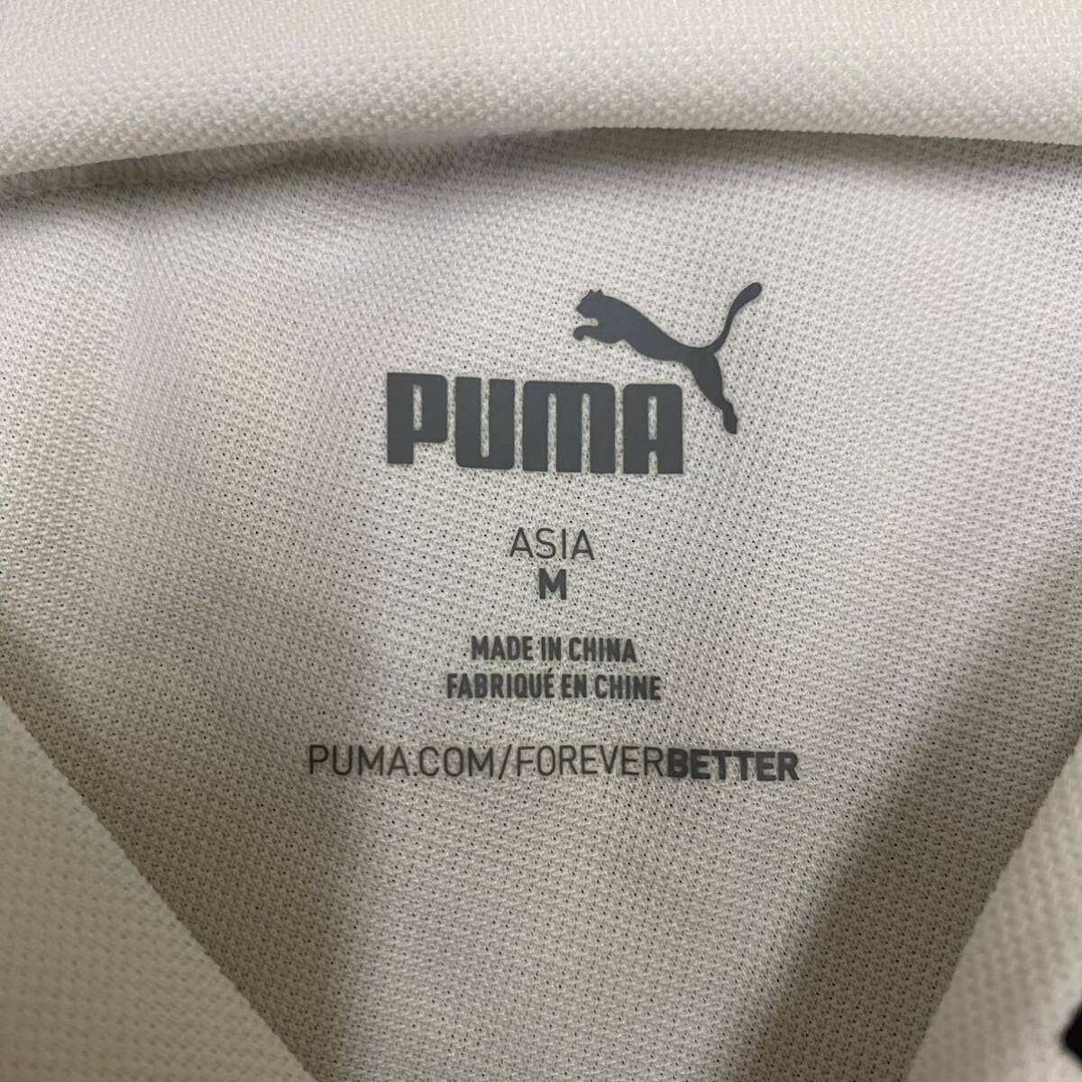 PUMA プーマ Tシャツ 半袖カットソー ハイネック サイズM ホワイト 白 メンズ トップス 最落なし （T18）_画像6