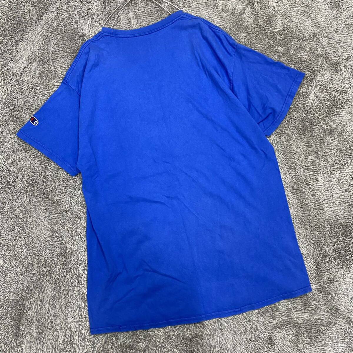 Champion チャンピオン Tシャツ 半袖カットソー サイズXL ブルー 青 メンズ トップス 最落なし （U18）_画像2