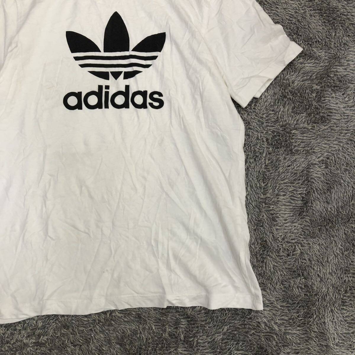 adidas アディダス 半袖Tシャツ 半袖カットソー サイズM トレフォイル アディダスオリジナルス ホワイト メンズ トップス 最落なし （V18）_画像5