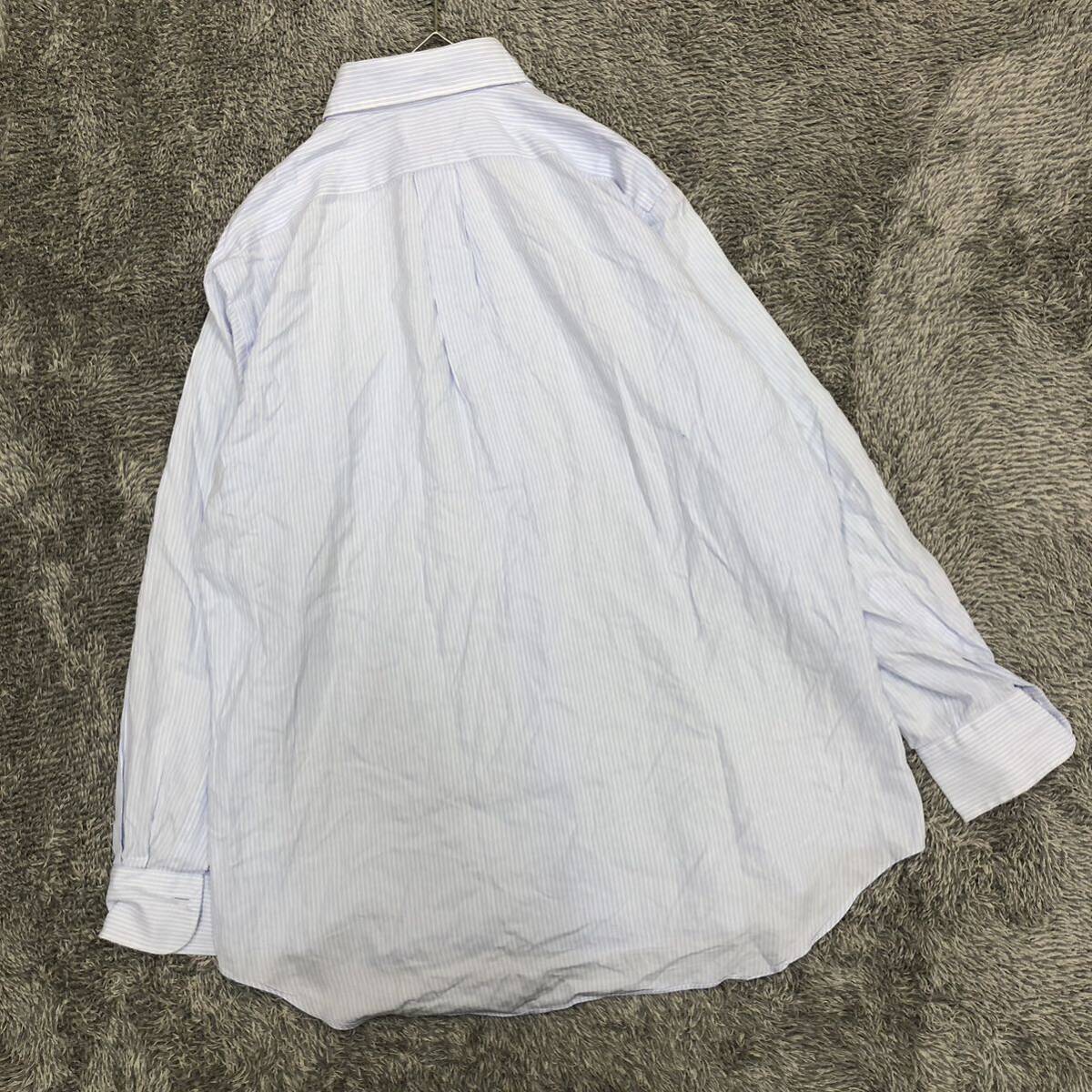 Maker's Shirt Kamakura 鎌倉シャツ ドレスシャツ ボタンダウン 長袖シャツ サイズ40 ストライプ ブルー メンズ トップス 最落なし （V18）の画像2