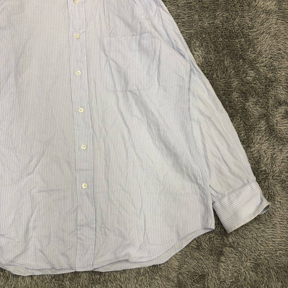 Maker's Shirt Kamakura 鎌倉シャツ ドレスシャツ ボタンダウン 長袖シャツ サイズ40 ストライプ ブルー メンズ トップス 最落なし （V18）の画像5