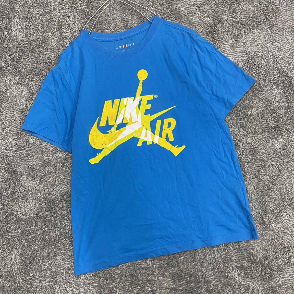 NIKE ナイキ JORDAN ジョーダン Tシャツ 半袖カットソー サイズL ブルー 青 メンズ トップス 最落なし （U18）の画像1