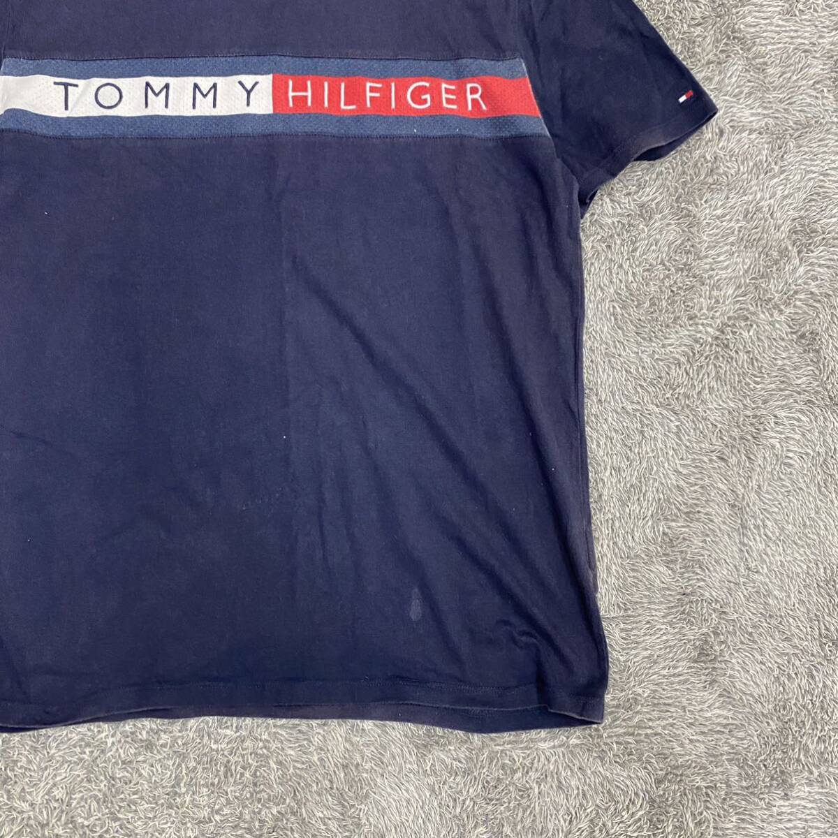 TOMMYHILFIGER トミーヒルフィガー Tシャツ 半袖カットソー サイズL ネイビー 紺色 メンズ トップス 最落なし （U18）の画像5