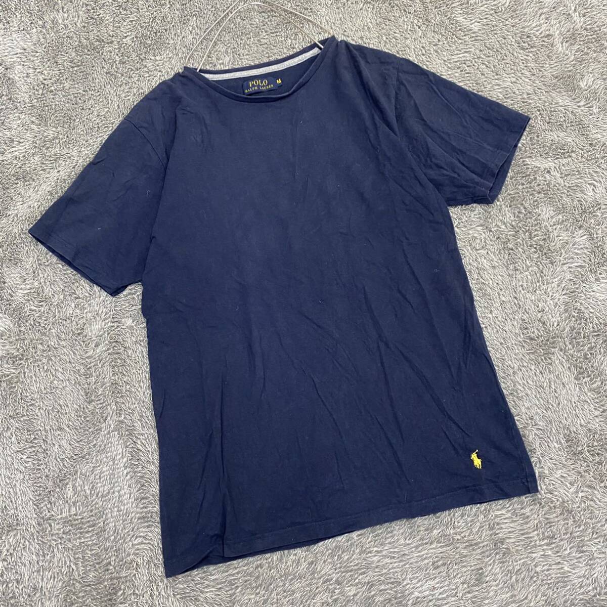 POLO RALPH LAUREN ラルフローレン Tシャツ 半袖カットソー サイズM ネイビー 紺色 メンズ トップス 最落なし （X18）の画像1
