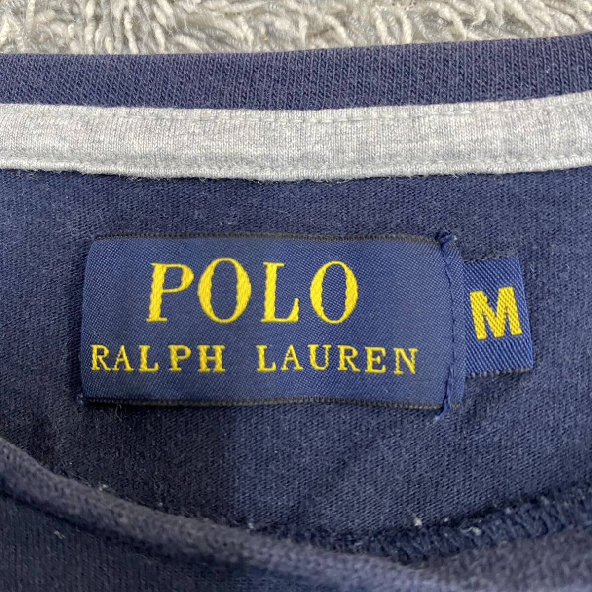 POLO RALPH LAUREN ラルフローレン Tシャツ 半袖カットソー サイズM ネイビー 紺色 メンズ トップス 最落なし （X18）の画像6