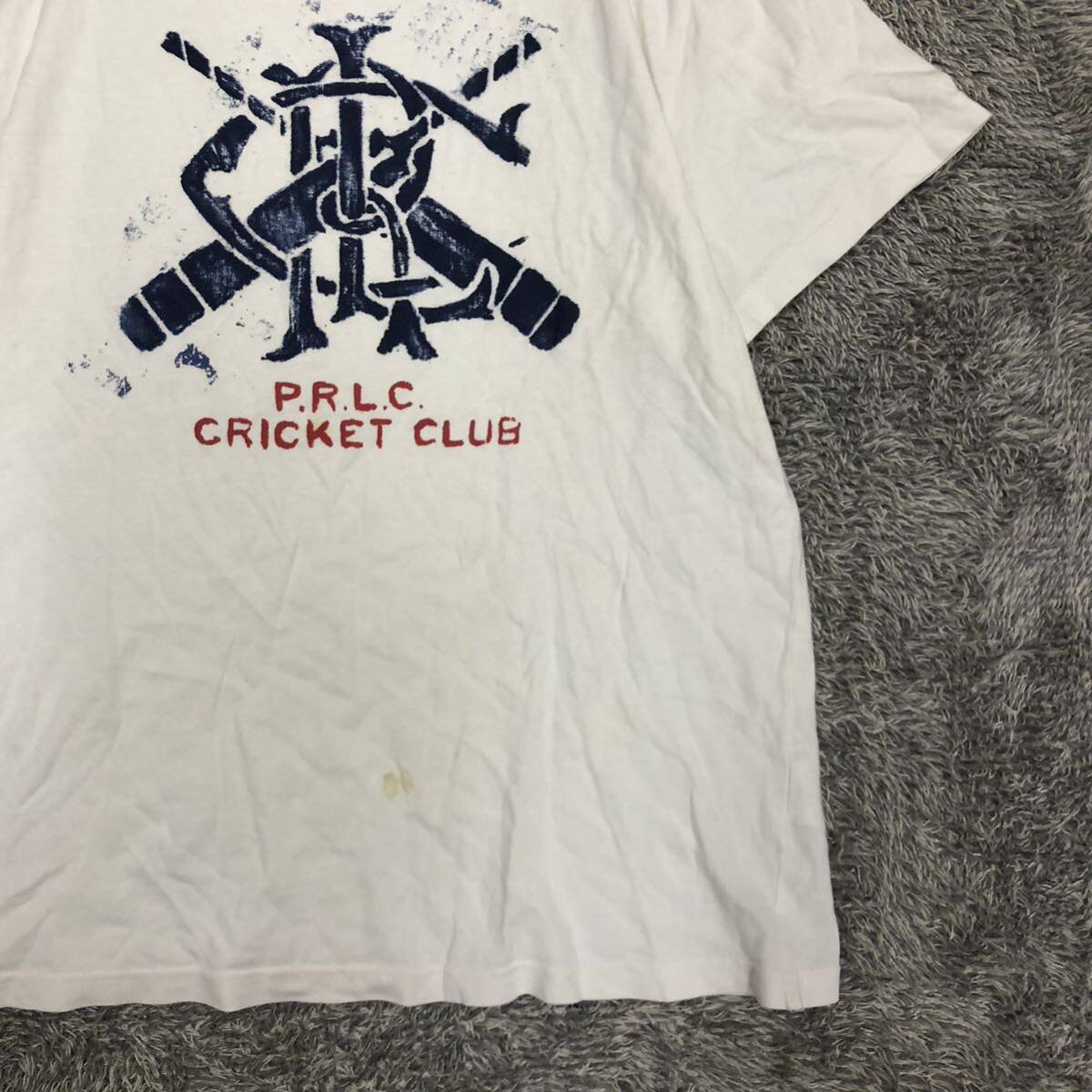 polo by Ralph Lauren ラルフローレン 90s 半袖Tシャツ 半袖 カットソー コットン ホワイト 白 プリント メンズ トップス 最落なし （W18）_画像5