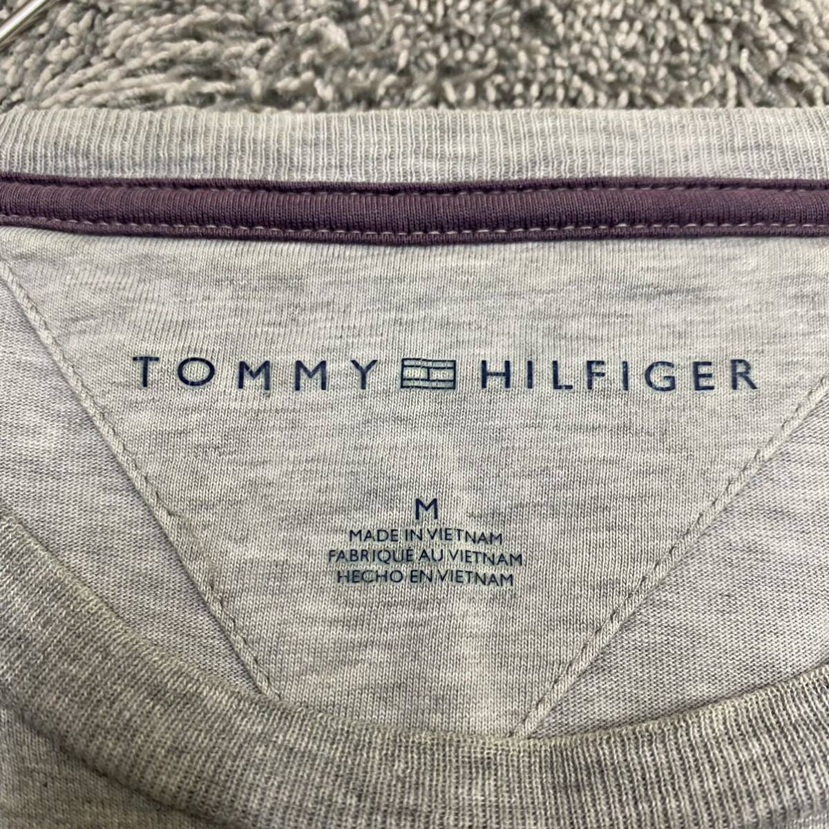 TOMMY HILFIGER トミーヒルフィガー 長袖Tシャツ 長袖カットソー ロンT サイズM グレー 灰色 メンズ トップス 最落なし （Y18_画像6