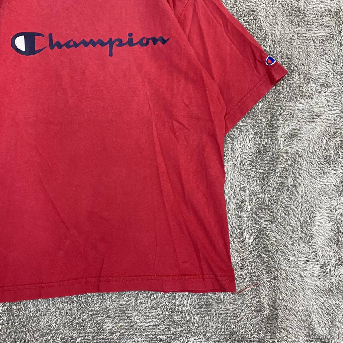 Champion チャンピオン Tシャツ 半袖カットソー サイズL レッド 赤 メンズ トップス 最落なし （Z18）の画像5