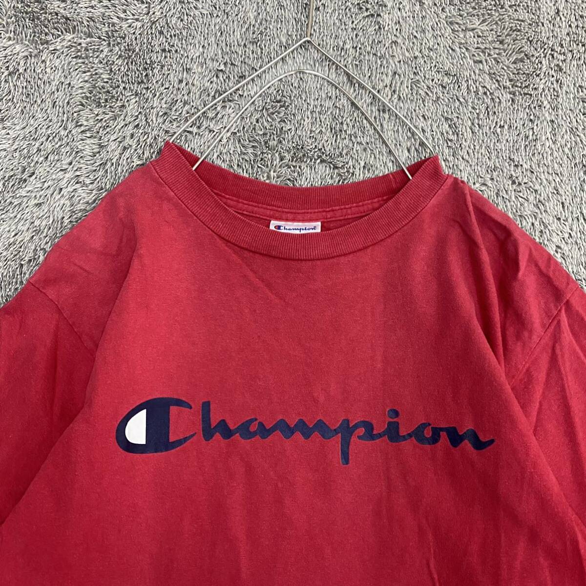Champion チャンピオン Tシャツ 半袖カットソー サイズL レッド 赤 メンズ トップス 最落なし （Z18）の画像3