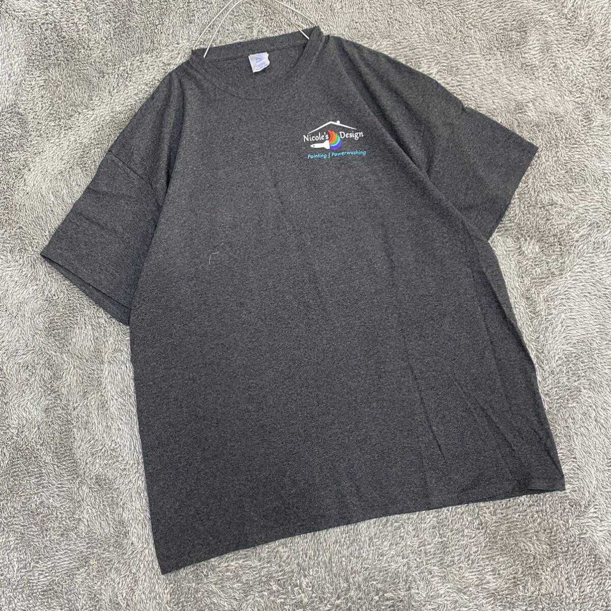 PORT&COMPANY ポートアンドカンパニー Tシャツ 半袖カットソー サイズ2XL グレー 灰色 メンズ トップス 最落なし （Z18）_画像1