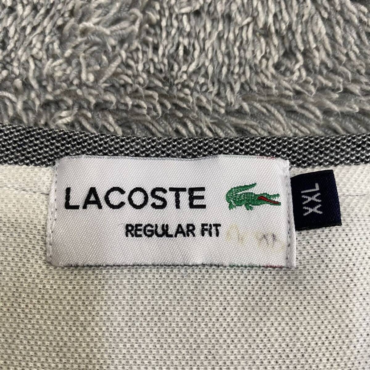 LACOSTE ラコステ Tシャツ 半袖カットソー サイズXXL グレー 灰色 メンズ トップス 最落なし （Z18）の画像6