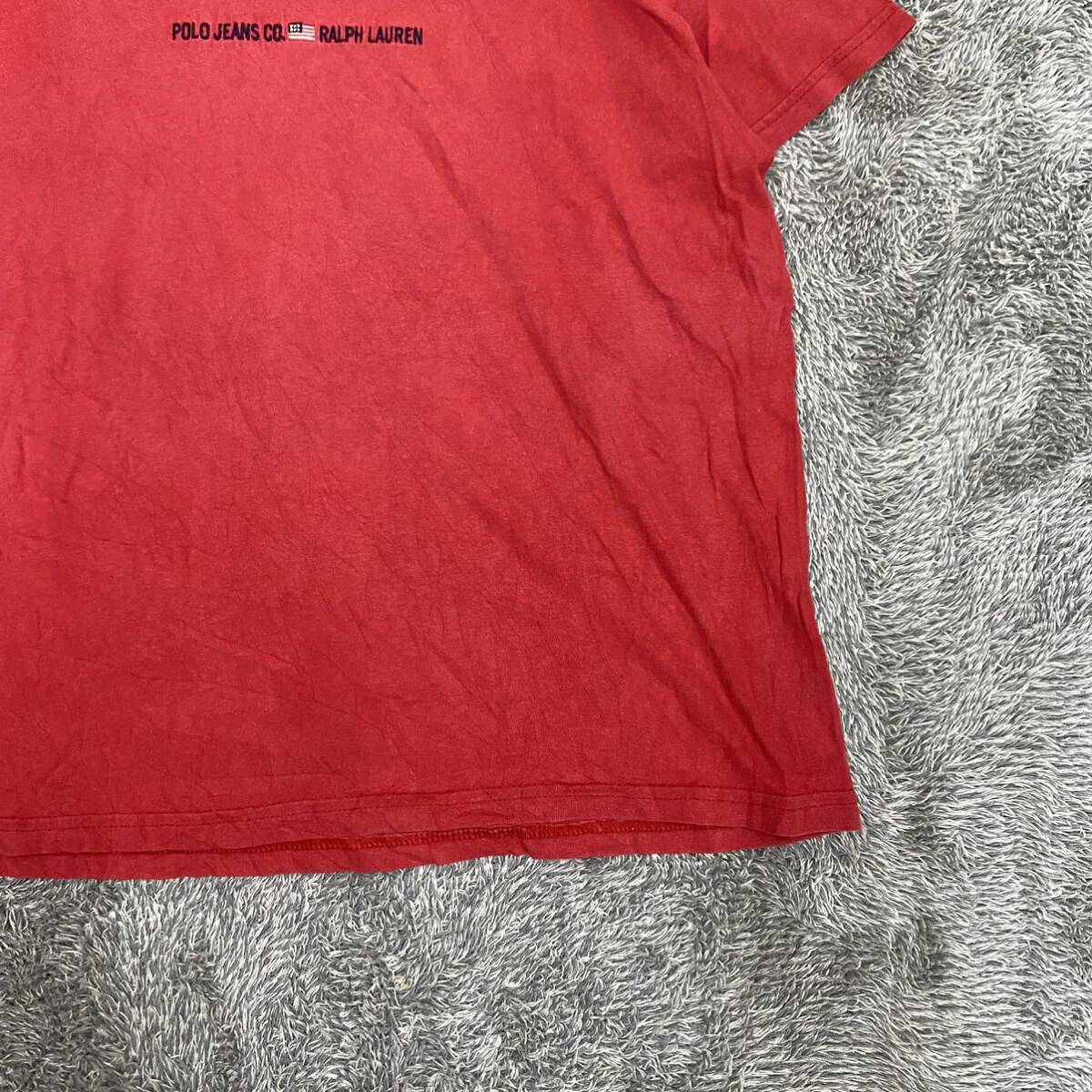 POLO JEANS ポロジーンズ RALPH LAUREN ラルフローレン Tシャツ 半袖カットソー サイズL レッド 赤 レディース トップス 最落なし （B19）の画像5