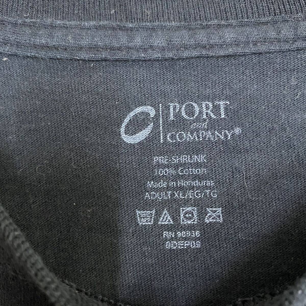 PORT&COMPANY ポートアンドカンパニー Tシャツ 半袖カットソー サイズXL ブラック 黒 メンズ トップス 最落なし （D19）_画像6