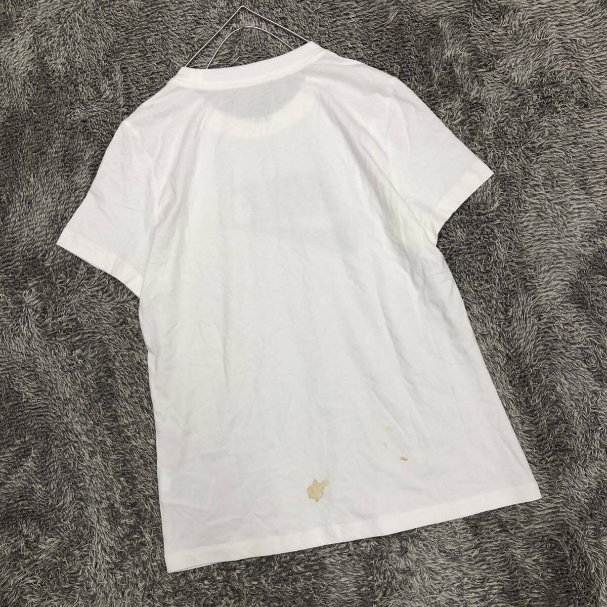 NIKE ナイキ 半袖Tシャツ 半袖カットソー サイズM プリントロゴ スウッシュ ホワイト 白 コットン メンズ トップス 最落なし （D19）の画像2