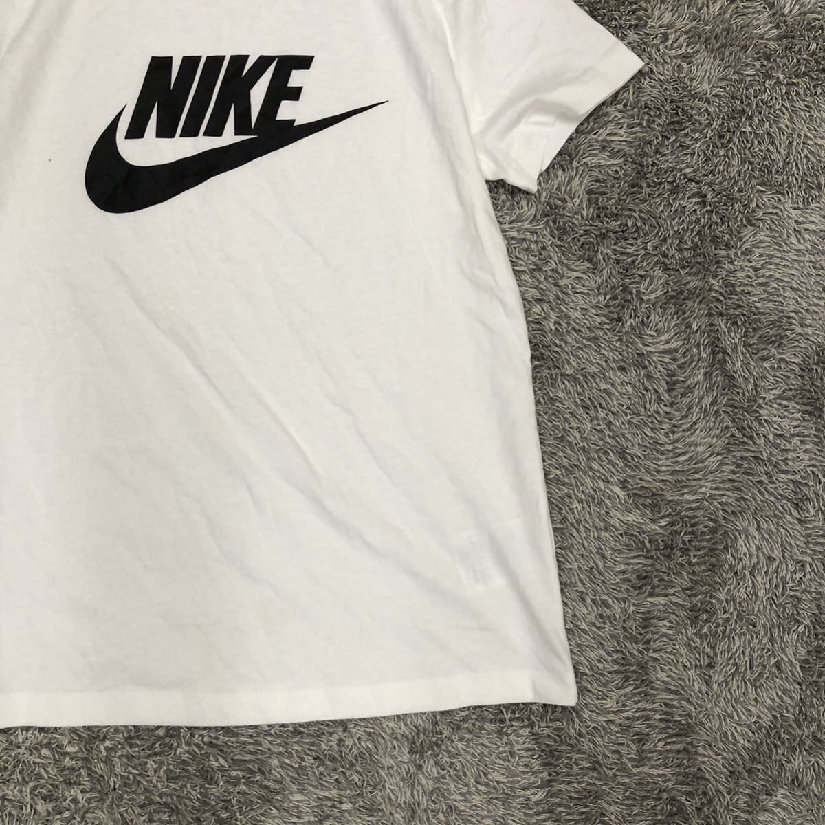 NIKE ナイキ 半袖Tシャツ 半袖カットソー サイズM プリントロゴ スウッシュ ホワイト 白 コットン メンズ トップス 最落なし （D19）の画像5