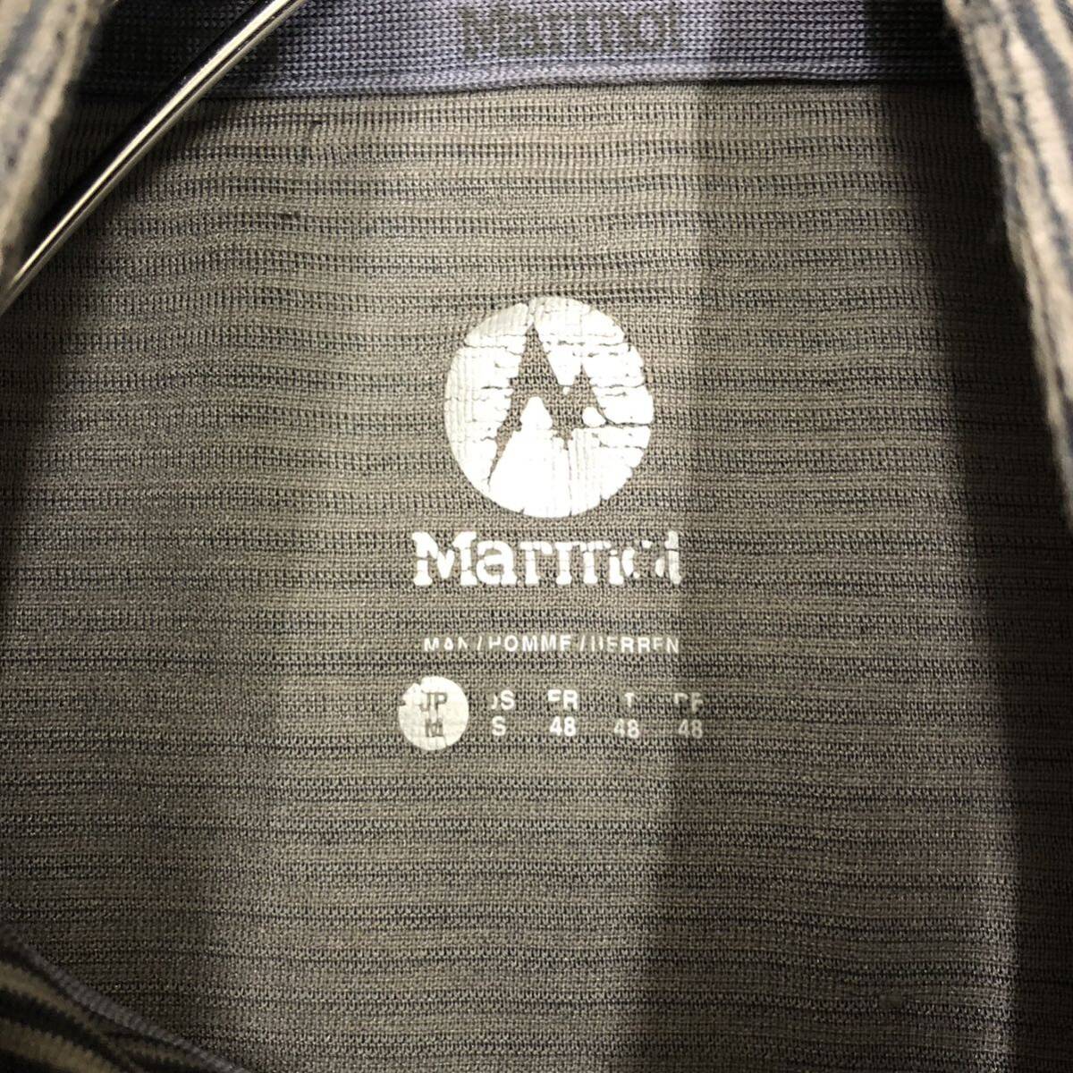 Marmot マーモット ハーフジップカットソー インナーウェア 長袖Tシャツ サイズM ボーダー ブラック 黒 メンズ トップス 最落なし （E19）の画像6