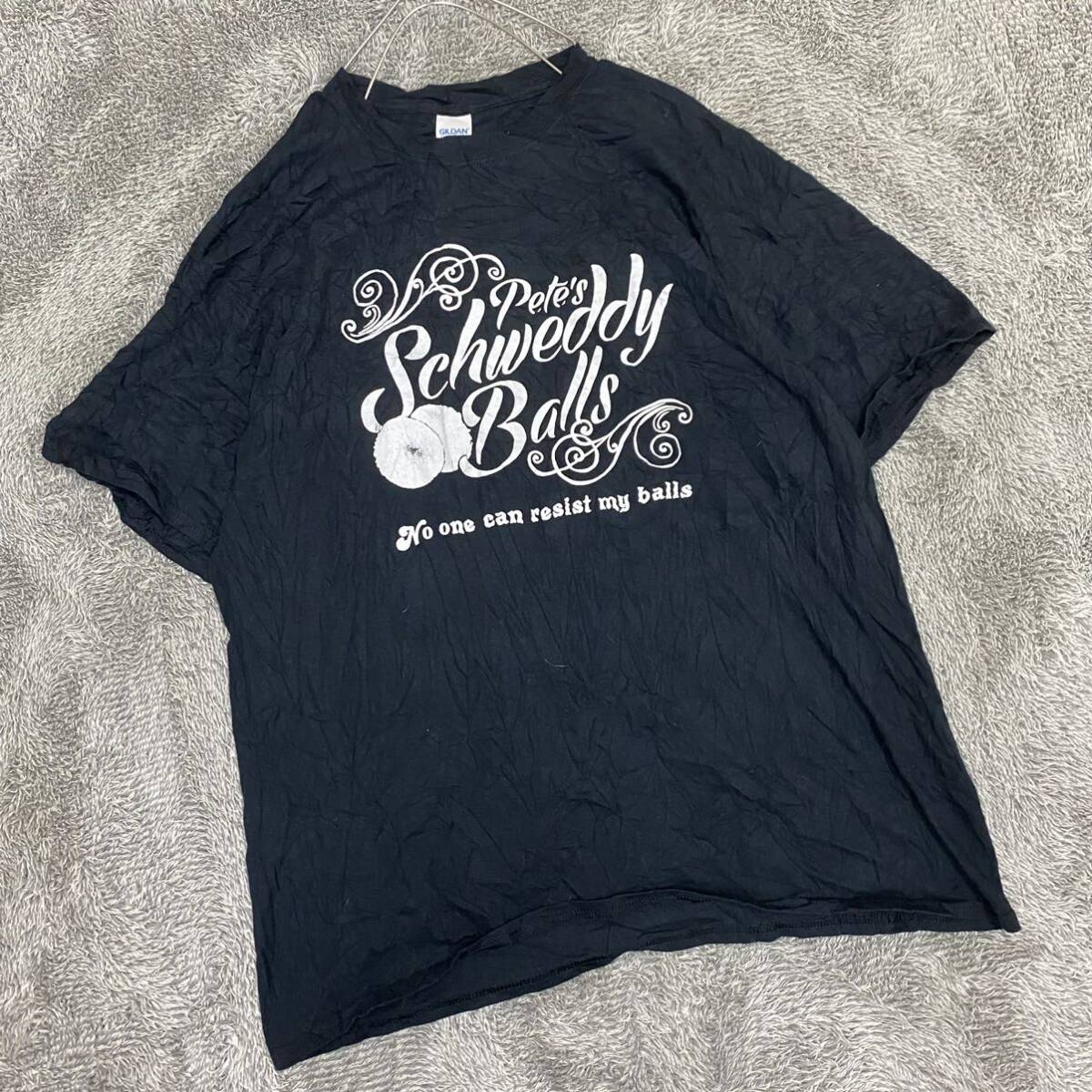 US古着 GILDAN ギルダン Tシャツ 半袖カットソー サイズXL ブラック 黒 メンズ トップス 最落なし （F19）_画像1