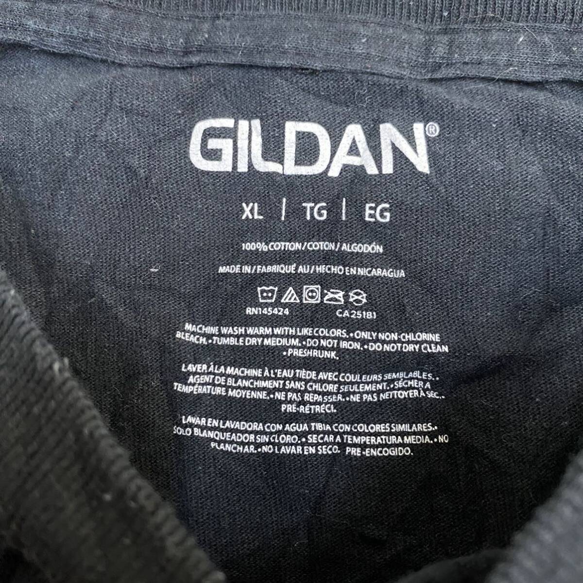 US古着 GILDAN ギルダン Tシャツ 半袖カットソー サイズXL ブラック 黒 メンズ トップス 最落なし （F19）の画像6