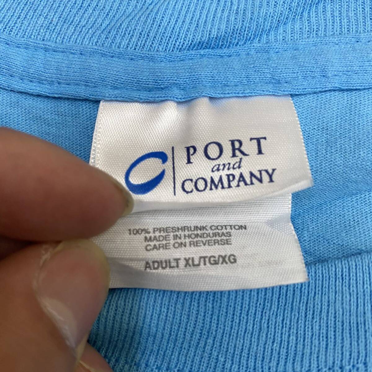 US古着 PORT&COMPANY ポートアンドカンパニー Tシャツ 半袖カットソー サイズXL ブルー 青 メンズ トップス 最落なし （F19）_画像6