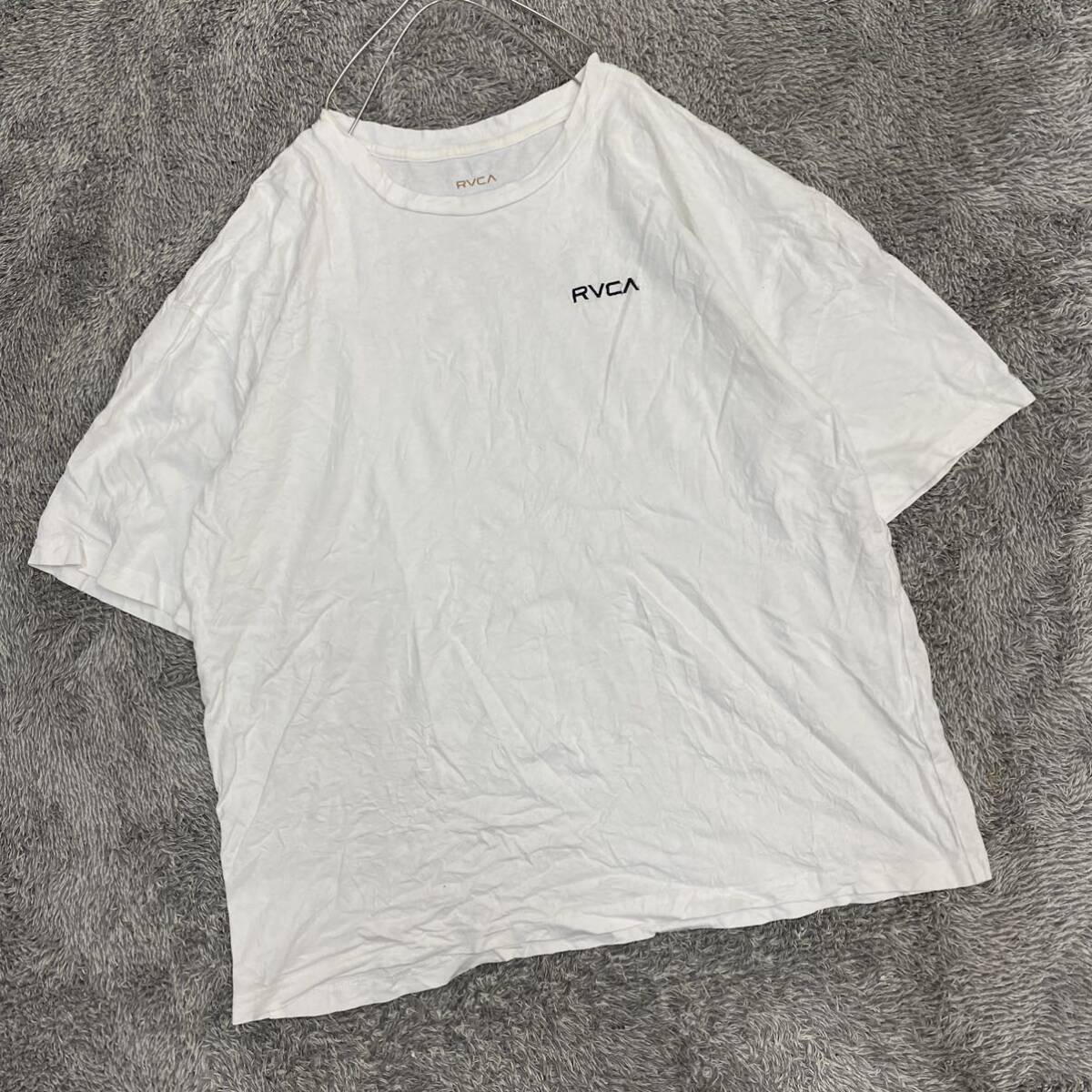 RVCA ルーカ Tシャツ 半袖カットソー サイズL ホワイト 白 メンズ トップス 最落なし （F19）の画像1