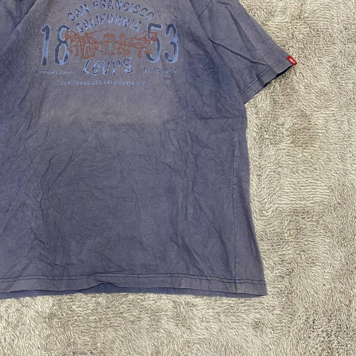 Levi's リーバイス Tシャツ 半袖カットソー サイズL ブルー 青 メンズ トップス 最落なし （G19）_画像5