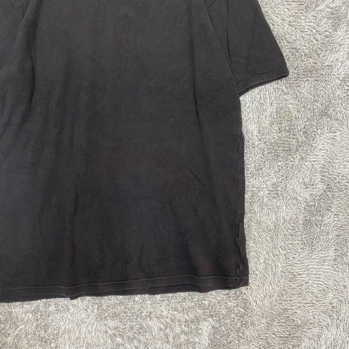 AVIREX アヴィレックス Tシャツ 半袖カットソー サーマル ワッフル サイズXL ブラック 黒 メンズ トップス 最落なし （G19）_画像5