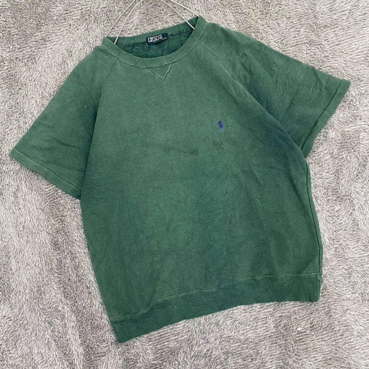 POLO RALPH LAUREN ラルフローレン Tシャツ 半袖カットソー ラグラン サイズ170 グリーン 緑 メンズ トップス 最落なし （G19）_画像1