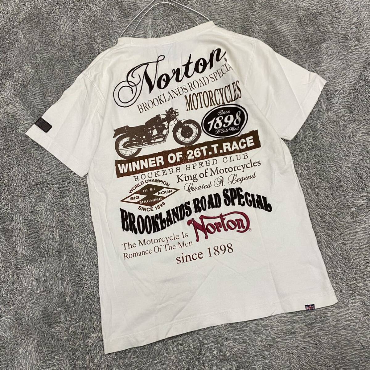 NORTON ノートン Tシャツ 半袖カットソー サイズM ホワイト 白 メンズ トップス 最落なし （G19）_画像1
