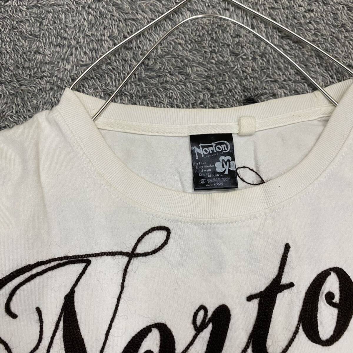 NORTON ノートン Tシャツ 半袖カットソー サイズM ホワイト 白 メンズ トップス 最落なし （G19）_画像8