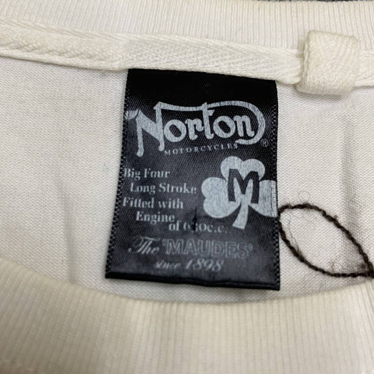 NORTON ノートン Tシャツ 半袖カットソー サイズM ホワイト 白 メンズ トップス 最落なし （G19）_画像6