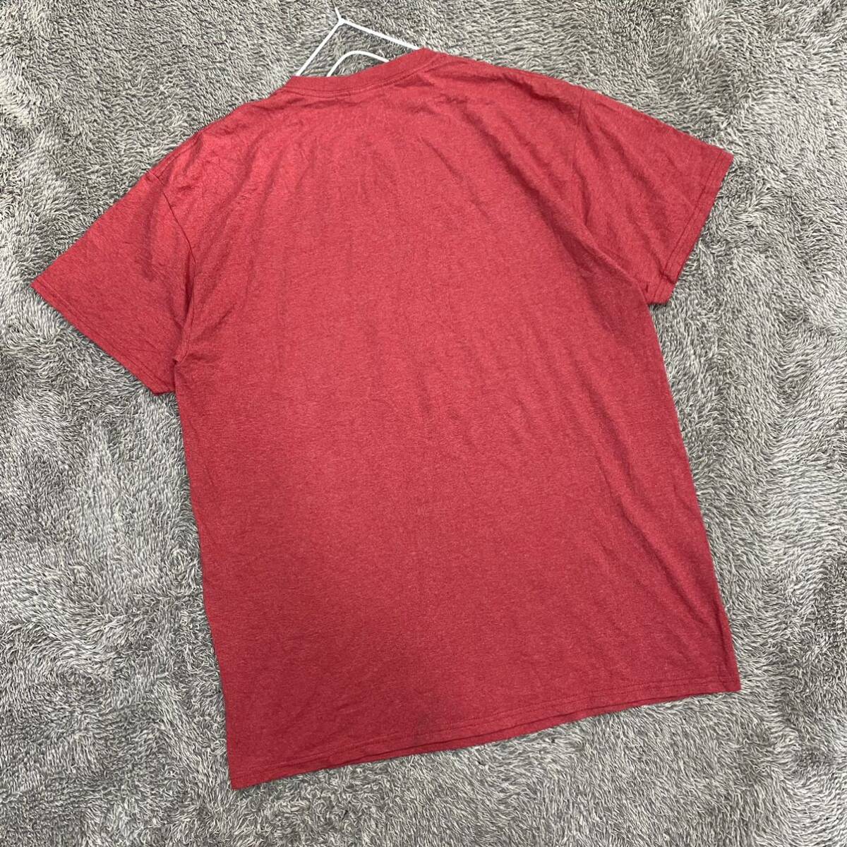 US古着 GILDAN ギルダン Tシャツ 半袖カットソー サイズL レッド 赤 メンズ トップス 最落なし （H19）の画像2