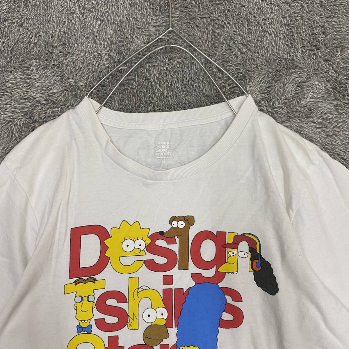 graniph グラニフ SIMPSONS シンプソンズ Tシャツ 半袖カットソー サイズM ホワイト 白 メンズ トップス 最落なし （H19）_画像3