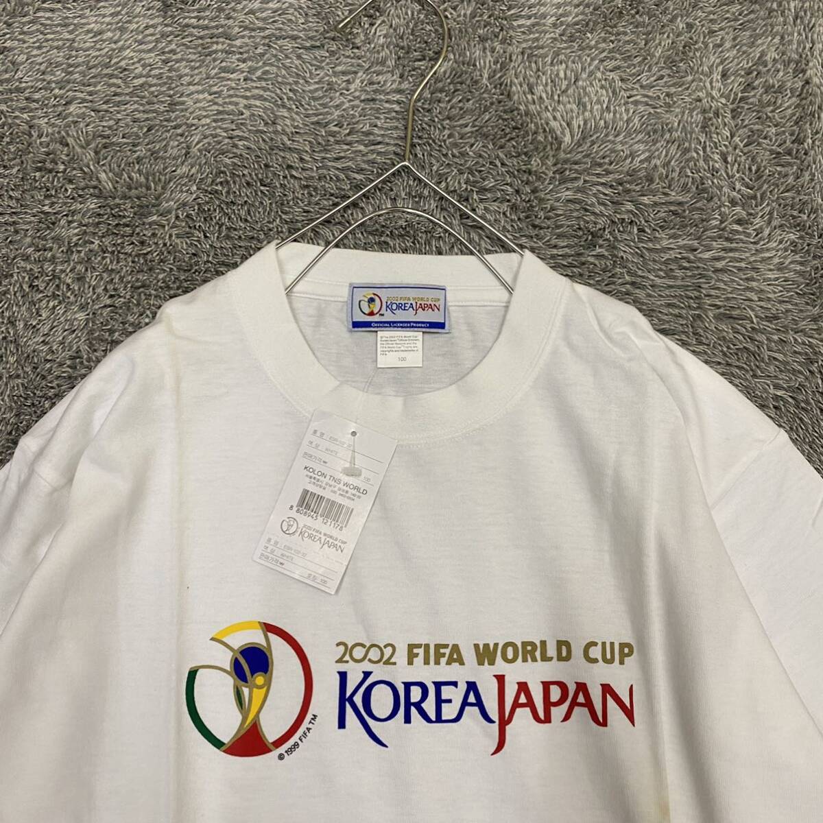 新品未使用 タグ付き FIFA WORLD CUP KOREA JAPAN Tシャツ 半袖カットソー ホワイト 白 メンズ トップス 最落なし （K19）_画像2
